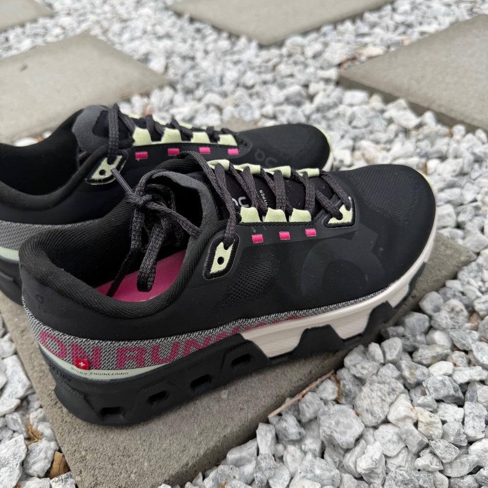 On Cloudmonster Hyper Black Mint  Women's Size 8 Sneakers Running Max Cushion - Picture 10 of 11